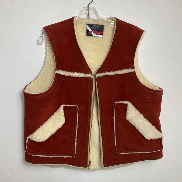 Vintage Winman Vest L sherpa lined body warmer Rancher, hunter, biker - Picture 1 of 7